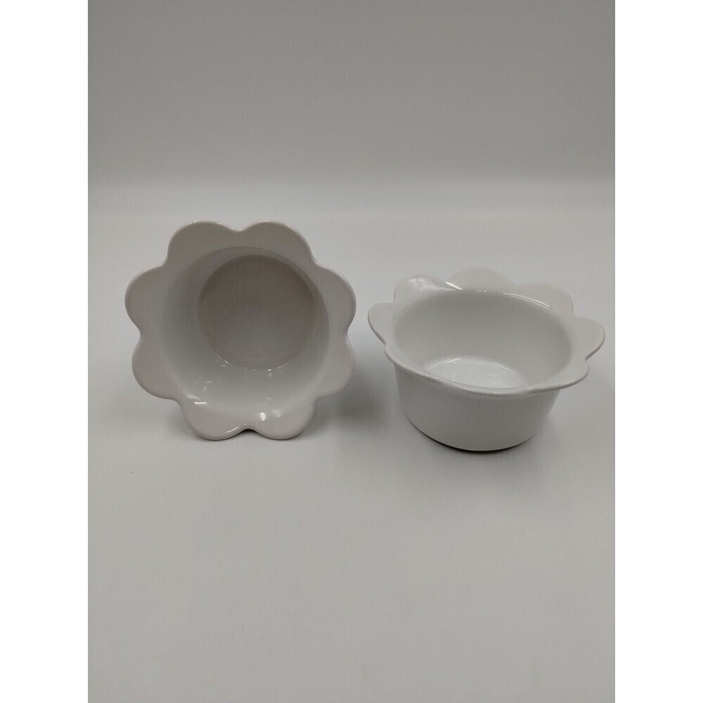 Sagaform Sweden Set of Two Ceramic Piccadilly Oven-Safe Ramekins White
